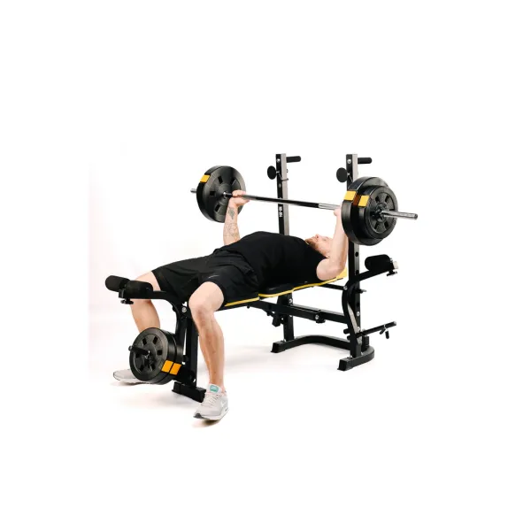 Набір Besport PowerPro 89кг з прямим грифом та лавою Besport WB-004