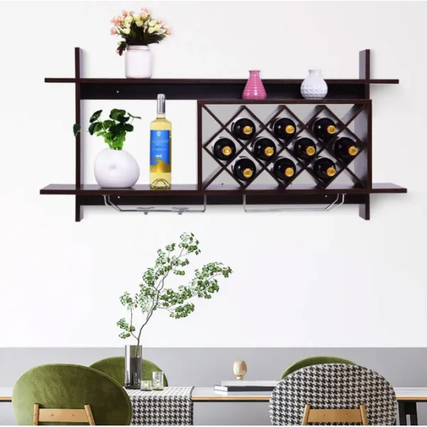 Настінна винна стійка Costway Kasta у стилі Loft