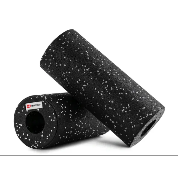 Роллер масажер (валик, ролик) гладкий Hop-Sport EPP 33см HS-P033YG чорно-білий