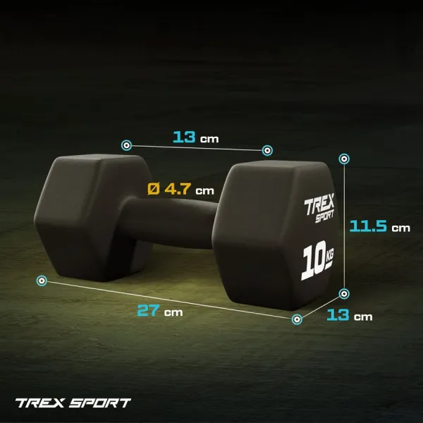 Гантелі для фітнесу неопренові TREX Sport TX-100VD 2x10кг