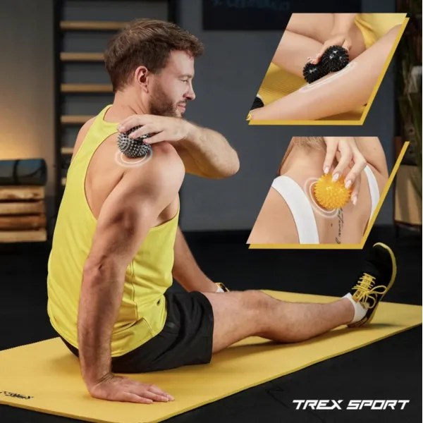 Набір масажних м'ячів Trex Sport TX-003MSB 3в1 для йоги та фітнесу PVC