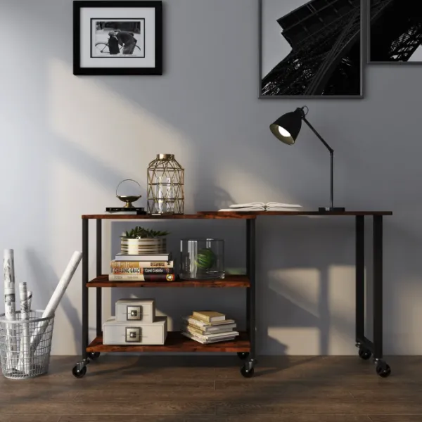 Стіл L-подібний Costway King обертовий в стилі Loft