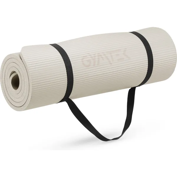 Коврик (мат) для фитнеса и йоги Gymtek NBR 1,5см светло-серый