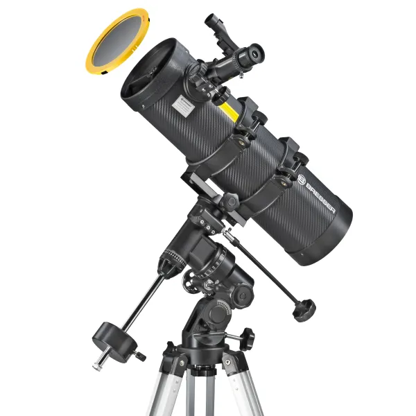 Телескоп Bresser Spica 130/1000 EQ3 Reflector Solar Carbon з сонячним фільтром і адаптером для смарт