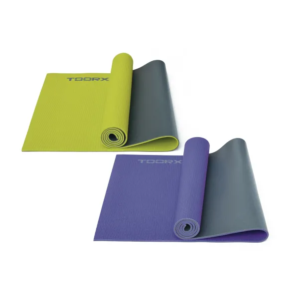 Коврик спортивный Toorx Yoga PVC 173 х 60 х 0,6 см для йоги и фитнеса Viola/Antracite (MAT-177)