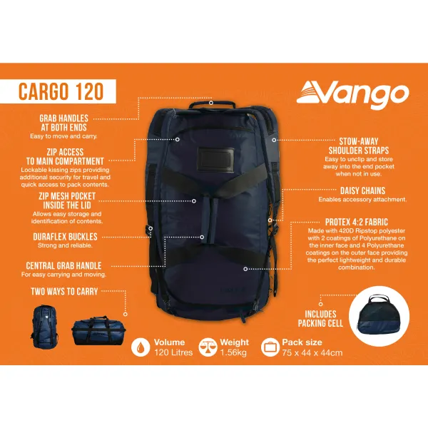 Сумка дорожня Vango Cargo 120 Moonlit Ocean (RUUCARGO0000001)