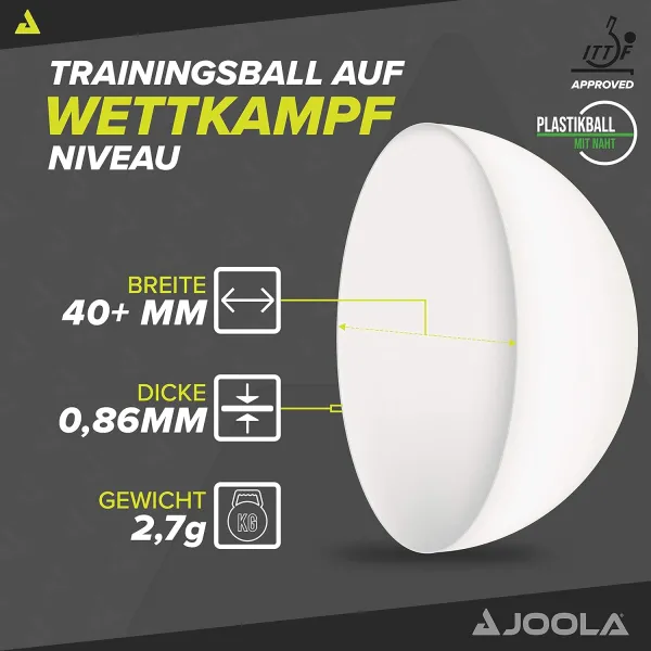 М'ячі для настільного тенісу Joola Magic ABS 40 White 72 шт (44216)