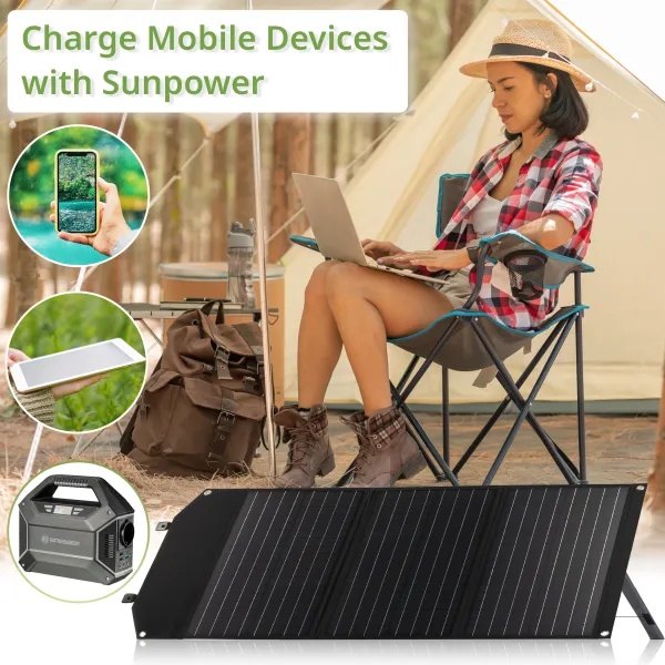 Портативное зарядное устройство солнечная панель Bresser Mobile Solar Charger 60 Watt USB DC (3810050)