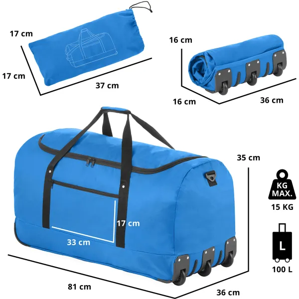 Сумка дорожная на колесах TravelZ Wheelbag 100 Liter Blue (603093)