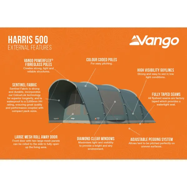 Намет п`ятимісний Vango Harris 500 Mineral Green (TETHARRIS000002)